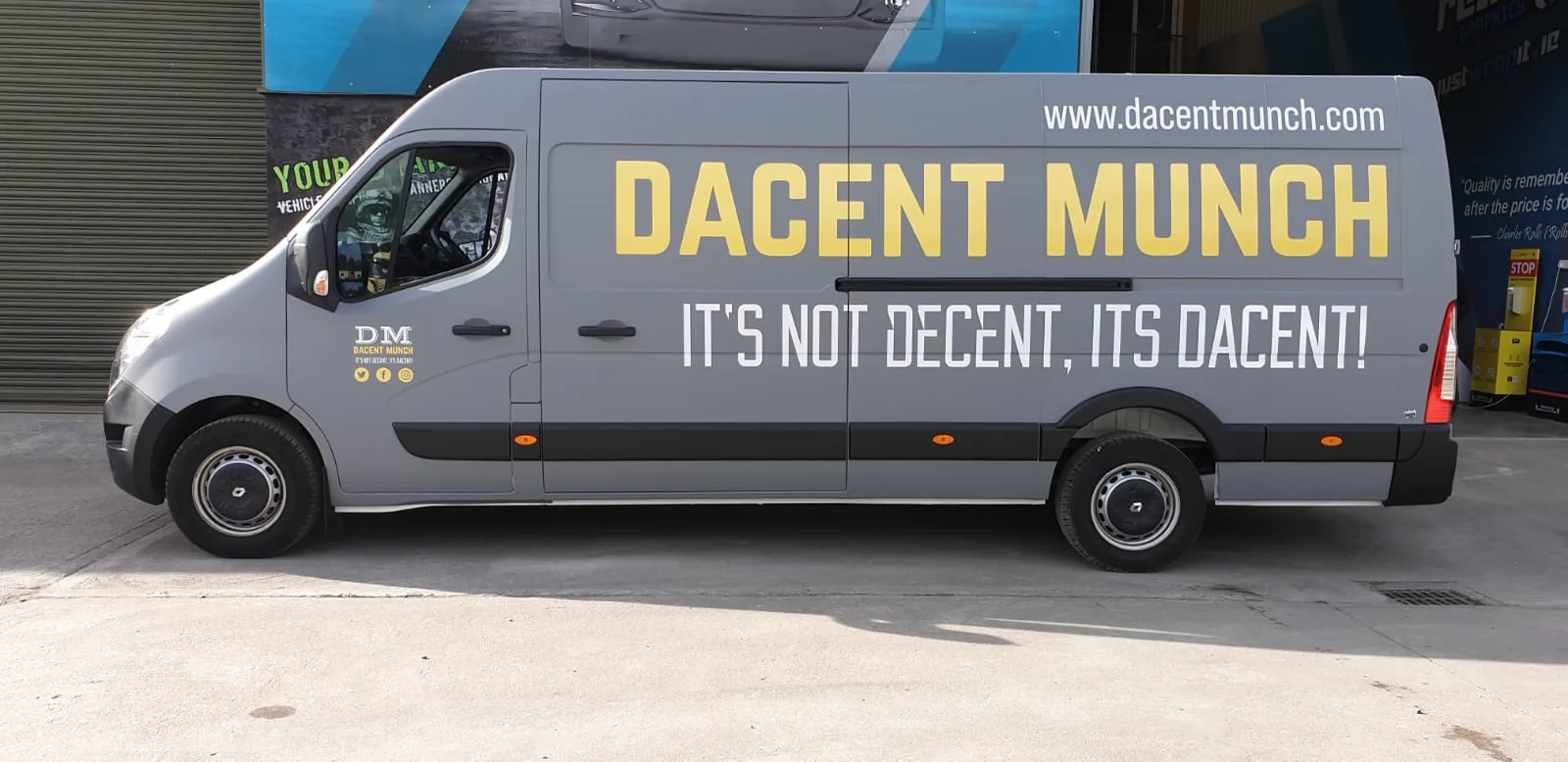 A long-wheelbase van converted for Dacent Munch